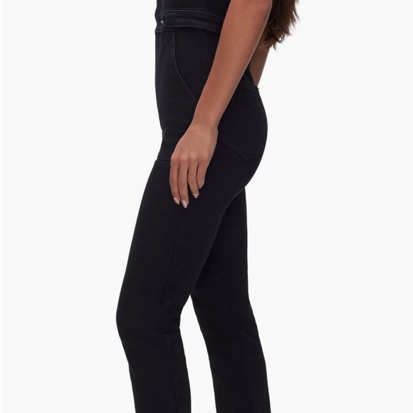Good American Black Denim Jumpsuit Stretch NWT - Picture 5 of 11
